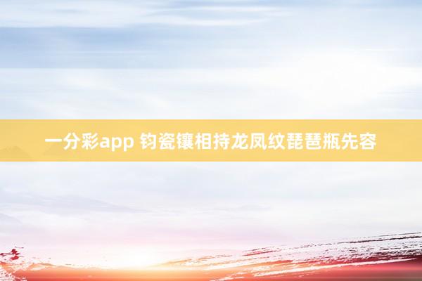 一分彩app 钧瓷镶相持龙凤纹琵琶瓶先容