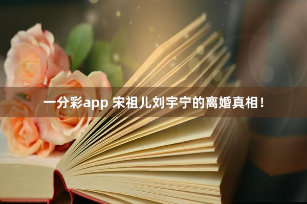 一分彩app 宋祖儿刘宇宁的离婚真相！