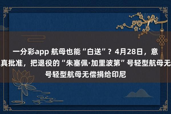 一分彩app 航母也能“白送”？4月28日，意大利议会认真批准，把退役的“朱塞佩·加里波第”号轻型航母无偿捐给印尼