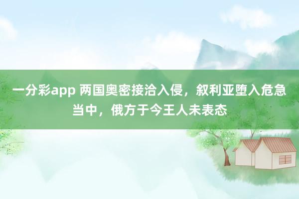 一分彩app 两国奥密接洽入侵，叙利亚堕入危急当中，俄方于今王人未表态